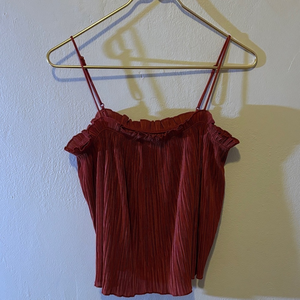 Madewell Red Ruffle Camisole